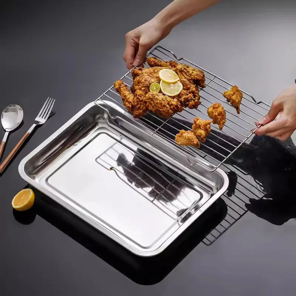 Kitchen Baking Tray Set - Противень из нержавеющей стали с решеткой