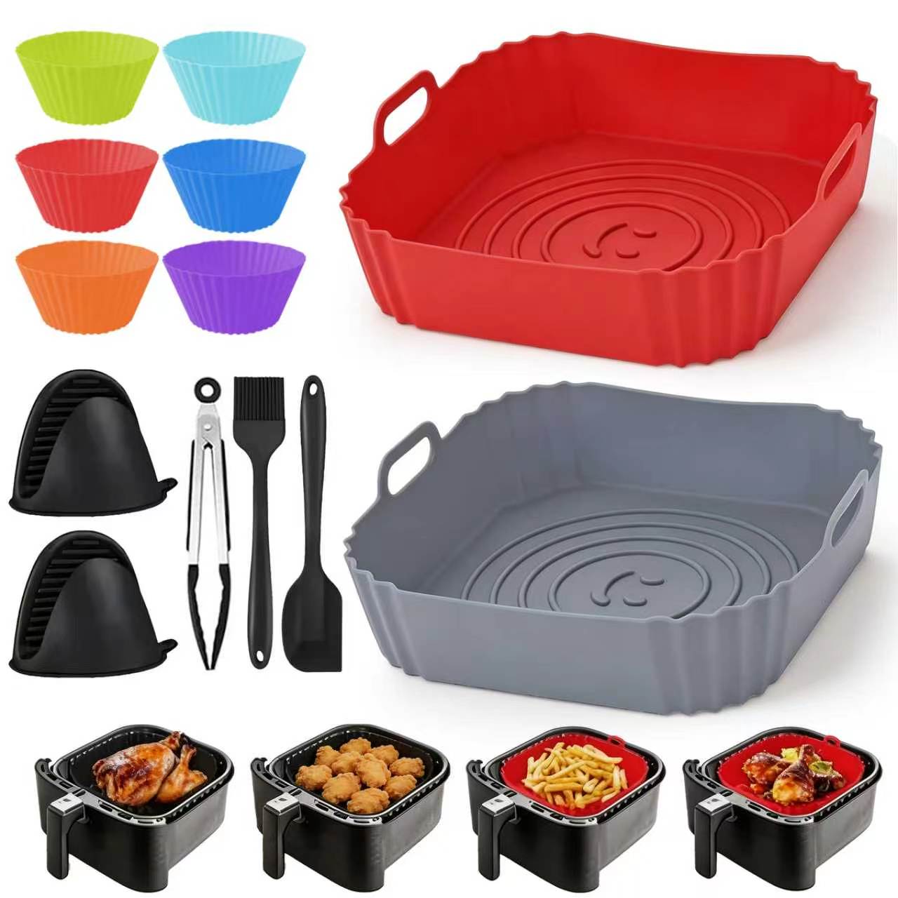 Kitchen Baking Tray Set - Набор из 2 многоразовых квадратных силиконовых