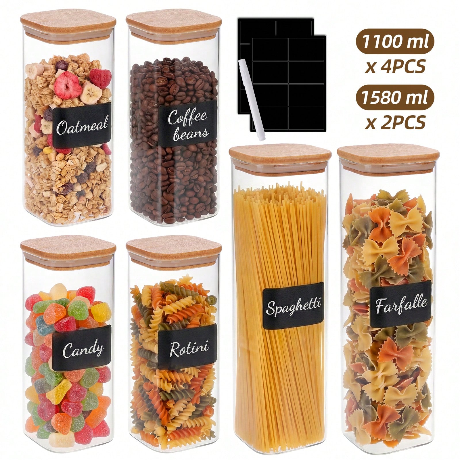 6/12 шт. стеклянных контейнеро – обзор и цена Kitchen Baking Containers